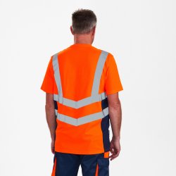 ENGEL Safety T-shirt  Orange/Blue ink 9544-182