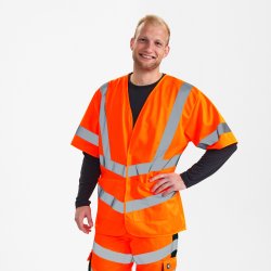 ENGEL Safety vejvest med �rmer Hi-vis Orange 5031-240