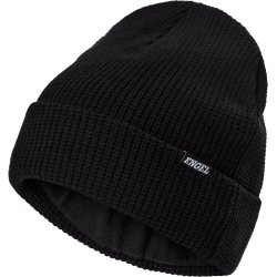 ENGEL Stikket hue med perlestrik effekter Sort 9093-18