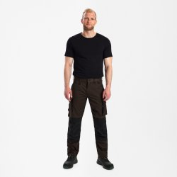 ENGEL X-treme hndvrkerbukser med strk Mokkabrun/Sort 0362-740