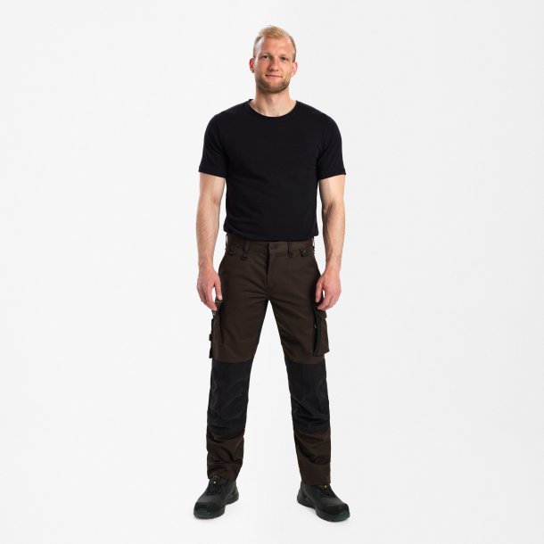 ENGEL X-treme hndvrkerbukser med strk Mokkabrun/Sort 0362-740