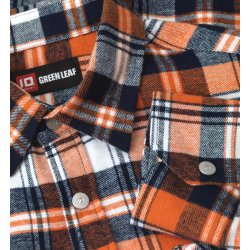 ID 0204 Green leaf skjorte  trykknap Orange