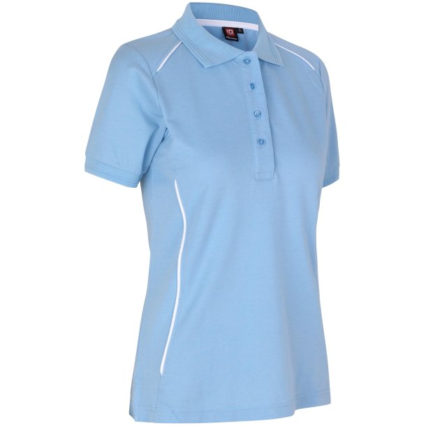 ID 0329 PRO Wear poloshirt  piping  dame Lys bl