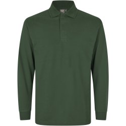 ID 0336 PRO Wear l/ poloshirt  trykknap Flaskegrn