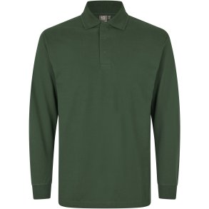 ID 0336 PRO Wear l/ poloshirt  trykknap Flaskegrn