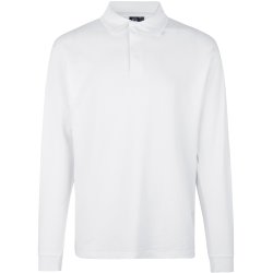 ID 0336 PRO Wear l/ poloshirt  trykknap Hvid