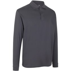 ID 0336 PRO Wear l/æ poloshirt  trykknap Silver grey
