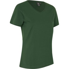 ID 0373 PRO Wear CARE T-shirt  V-hals  dame Flaskegrn
