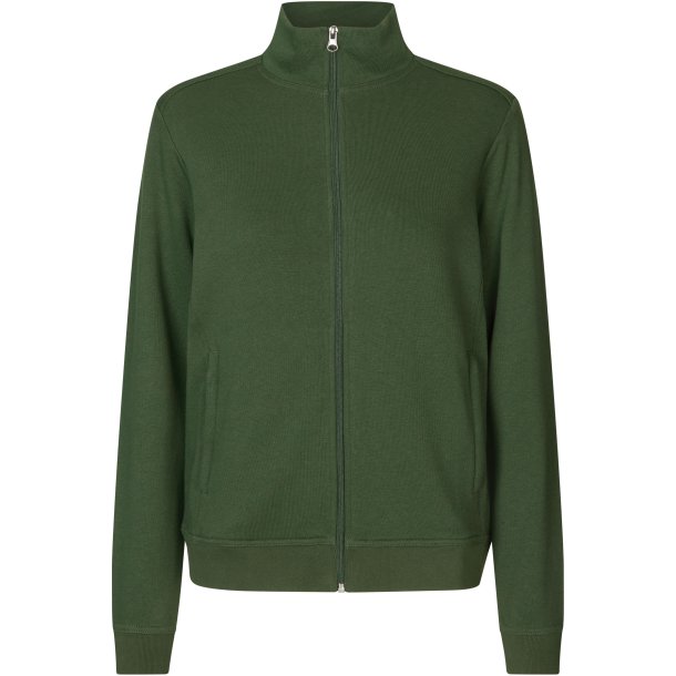 ID 0383 PRO Wear CARE cardigan  ub�rstet  dame Flaskegr�n