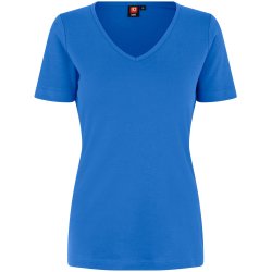 ID 0506 Interlock T-shirt  V-hals Azur