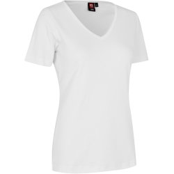ID 0506 Interlock T-shirt  V-hals Hvid