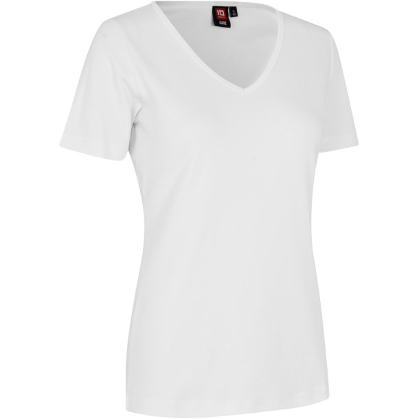 ID 0506 Interlock T-shirt  V-hals Hvid