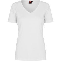 ID 0506 Interlock T-shirt  V-hals Hvid