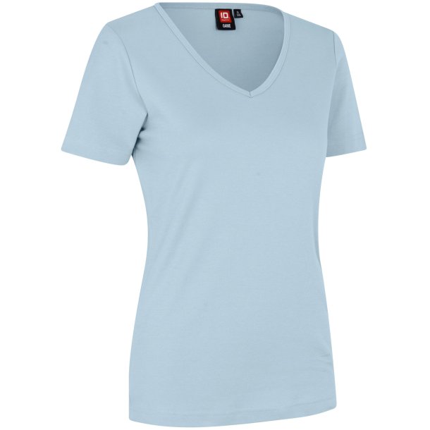 ID 0506 Interlock T-shirt  V-hals Lys bl