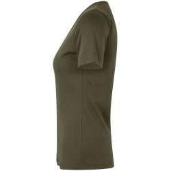 ID 0506 Interlock T-shirt  V-hals Oliven