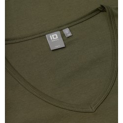 ID 0506 Interlock T-shirt  V-hals Oliven