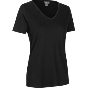 ID 0506 Interlock T-shirt  V-hals Sort