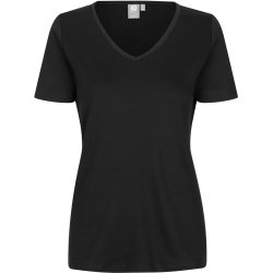 ID 0506 Interlock T-shirt  V-hals Sort