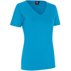 ID 0506 Interlock T-shirt  V-hals Turkis