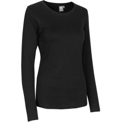 ID 0509 Interlock T-shirt  l/  dame Sort