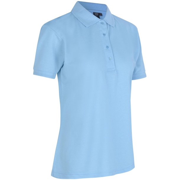 ID 0521 Poloshirt klassisk  dame Lys bl