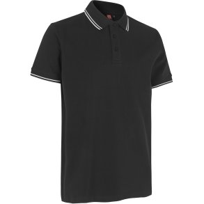 ID 0522 Kontrast poloshirt  stretch Sort
