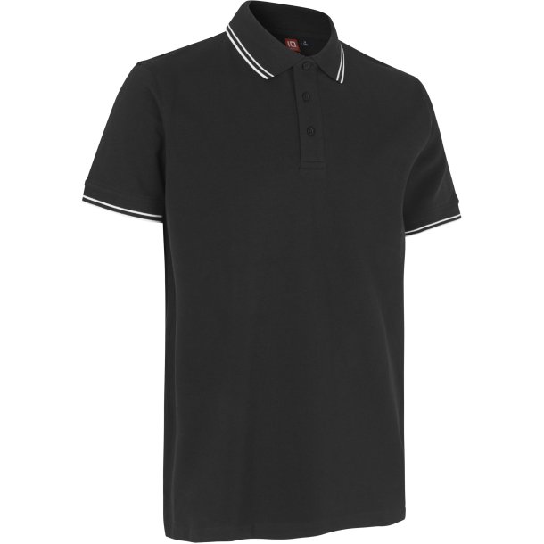 ID 0522 Kontrast poloshirt  stretch Sort