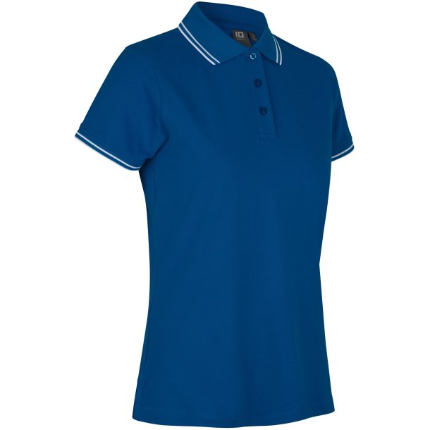 ID 0523 Kontrast poloshirt  stretch  dame Azur