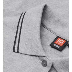 ID 0523 Kontrast poloshirt  stretch  dame Grå melange