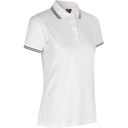 ID 0523 Kontrast poloshirt  stretch  dame Hvid