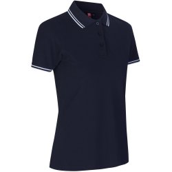 ID 0523 Kontrast poloshirt  stretch  dame Navy