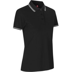 ID 0523 Kontrast poloshirt  stretch  dame Sort