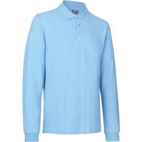 ID 0544 Langrmet poloshirt  stretch Lys bl
