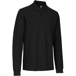 ID 0544 Langrmet poloshirt  stretch Sort