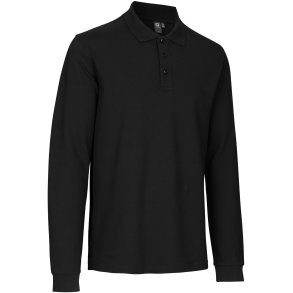 ID 0544 Langrmet poloshirt  stretch Sort