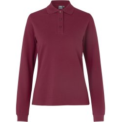 ID 0545 Langrmet poloshirt  stretch  dame Bordeaux