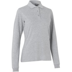 ID 0545 Langrmet poloshirt  stretch  dame Gr melange