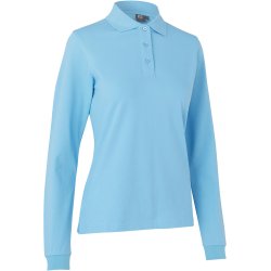 ID 0545 Langrmet poloshirt  stretch  dame Lys bl