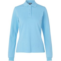 ID 0545 Langrmet poloshirt  stretch  dame Lys bl