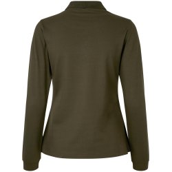 ID 0545 Langrmet poloshirt  stretch  dame Oliven
