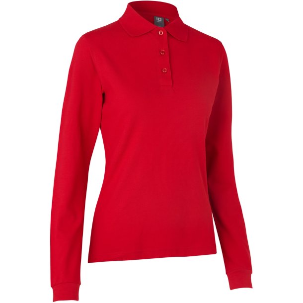 ID 0545 Langrmet poloshirt  stretch  dame Rd