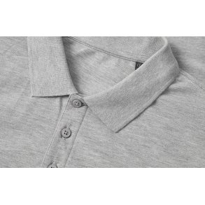 ID 0586 Poloshirt  kologisk Lys gr melange