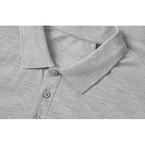 ID 0586 Poloshirt økologisk Lys grå melange