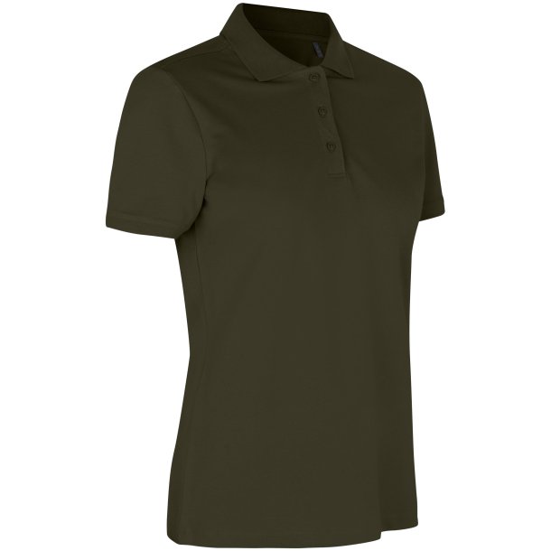 ID 0587 Poloshirt  kologisk  dame Oliven