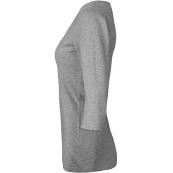 ID 0597 Stretch T-shirt  3/4 rmet  dame Gr melange