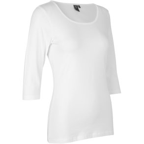 ID 0597 Stretch T-shirt  3/4 rmet  dame Hvid