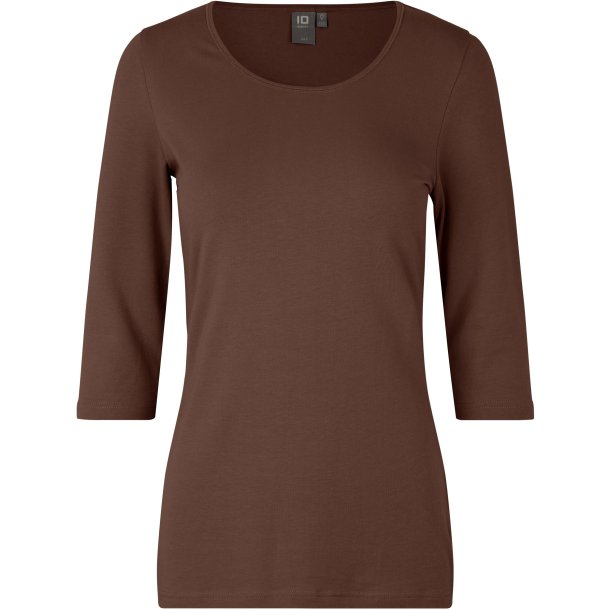 ID 0597 Stretch T-shirt  3/4 rmet  dame Mocca
