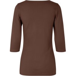 ID 0597 Stretch T-shirt  3/4 rmet  dame Mocca
