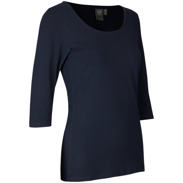 ID 0597 Stretch T-shirt  3/4 rmet  dame Navy