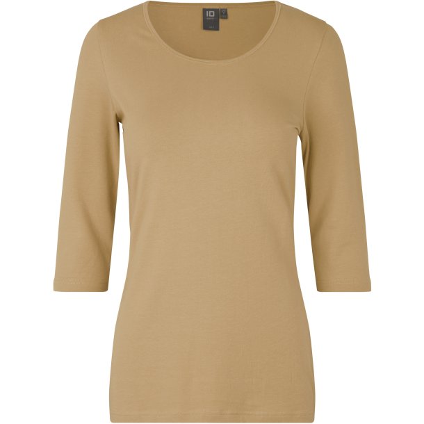 ID 0597 Stretch T-shirt  3/4 rmet  dame Sand